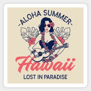 Aloha Summer Hawaii Hawaiian Paradise Hula Girl Sticker